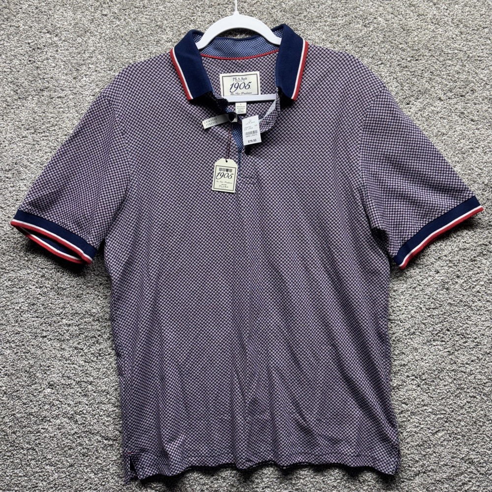 Jos A Bank Men Large 1905 Tailored Fit Shirt Comfort Stretch Geometric Stars NWT